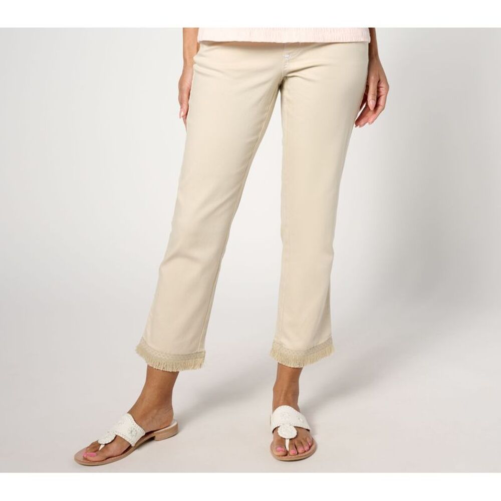 Splendid Women's Pants Sz 16 Tall TripleLuxe Tiki Island Fringe Brown A644042